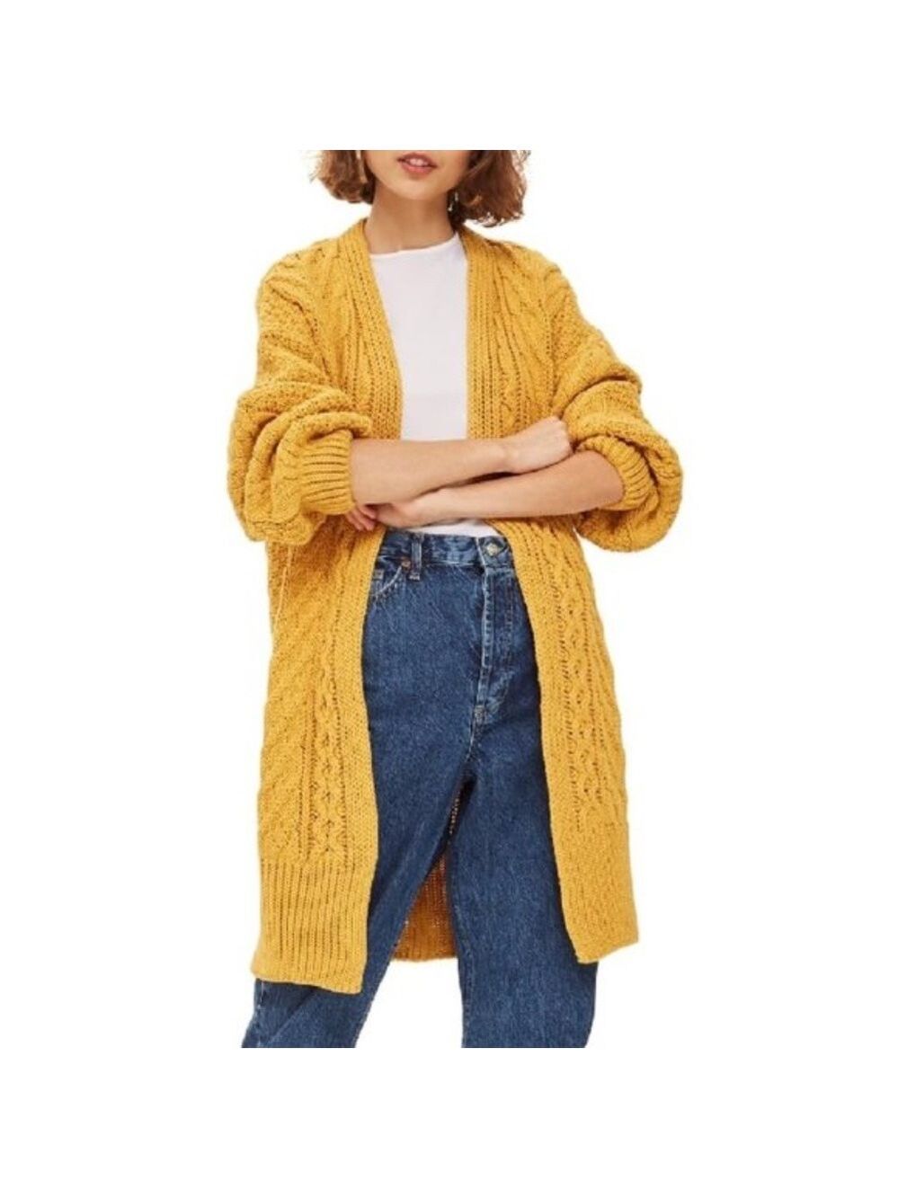 TOPSHOP Long Open Front Cardigan